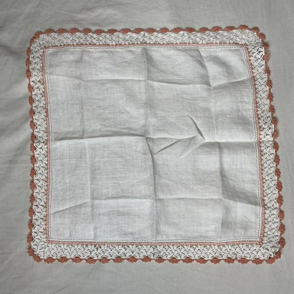 1 Vintage Cocktail Napkin‎ Handkerchief Hankie Square 12